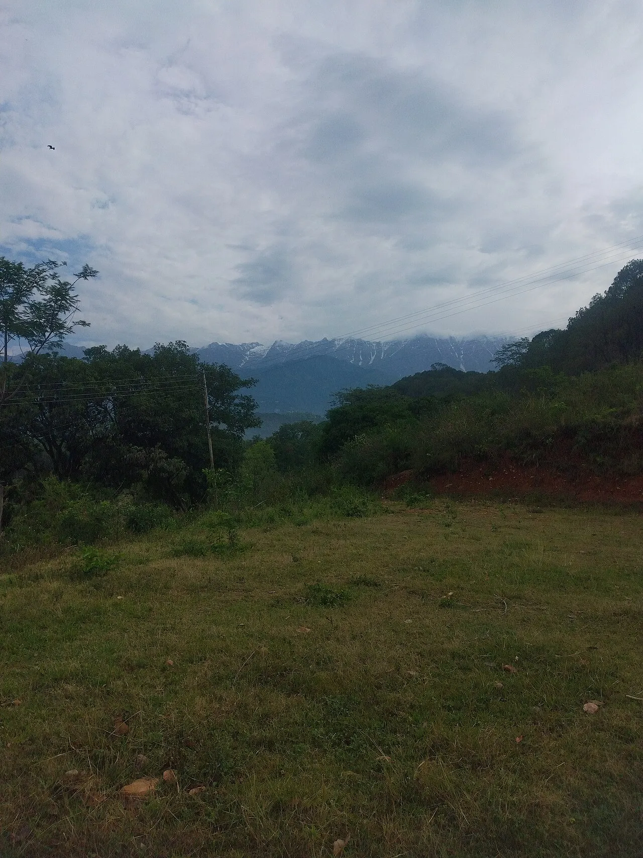 Snow-capped Dhauladhar range in the Kangra valley above McLeodganj
